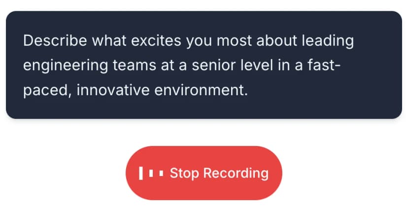Live audio interview practice interface