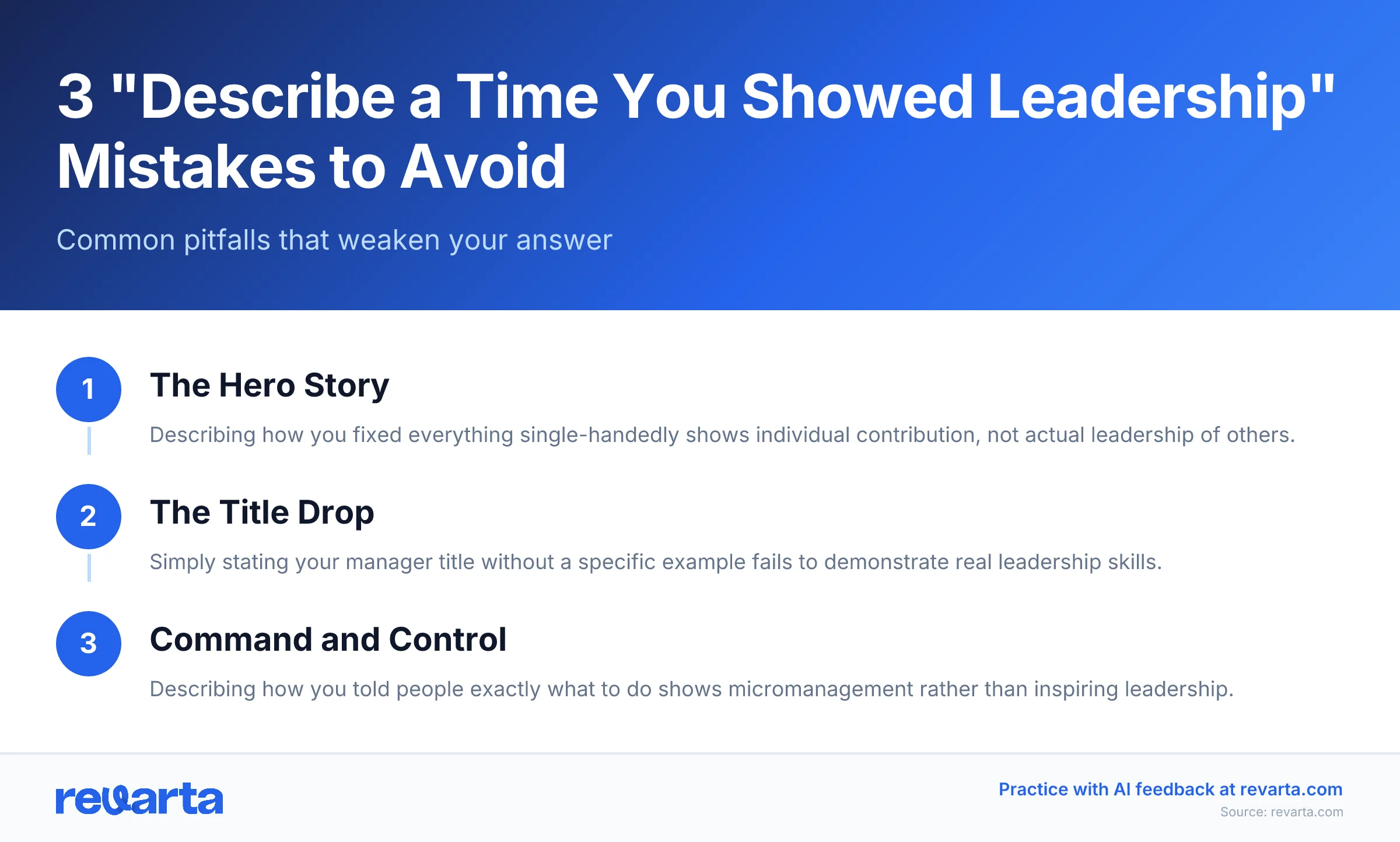 3 'Describe a Time You Showed Leadership' Mistakes to Avoid - Common pitfalls that weaken your answer
