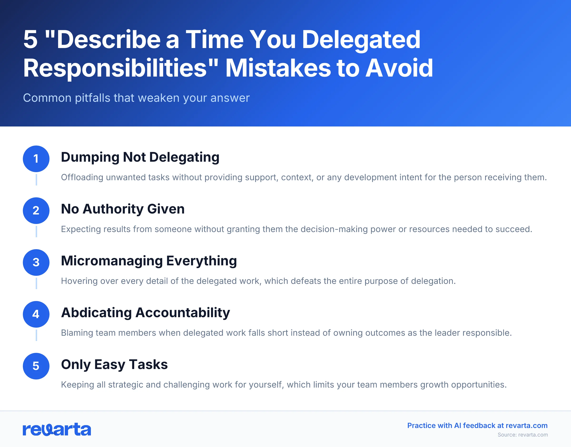 5 'Describe a Time You Delegated Responsibilities' Mistakes to Avoid - Common pitfalls that weaken your answer