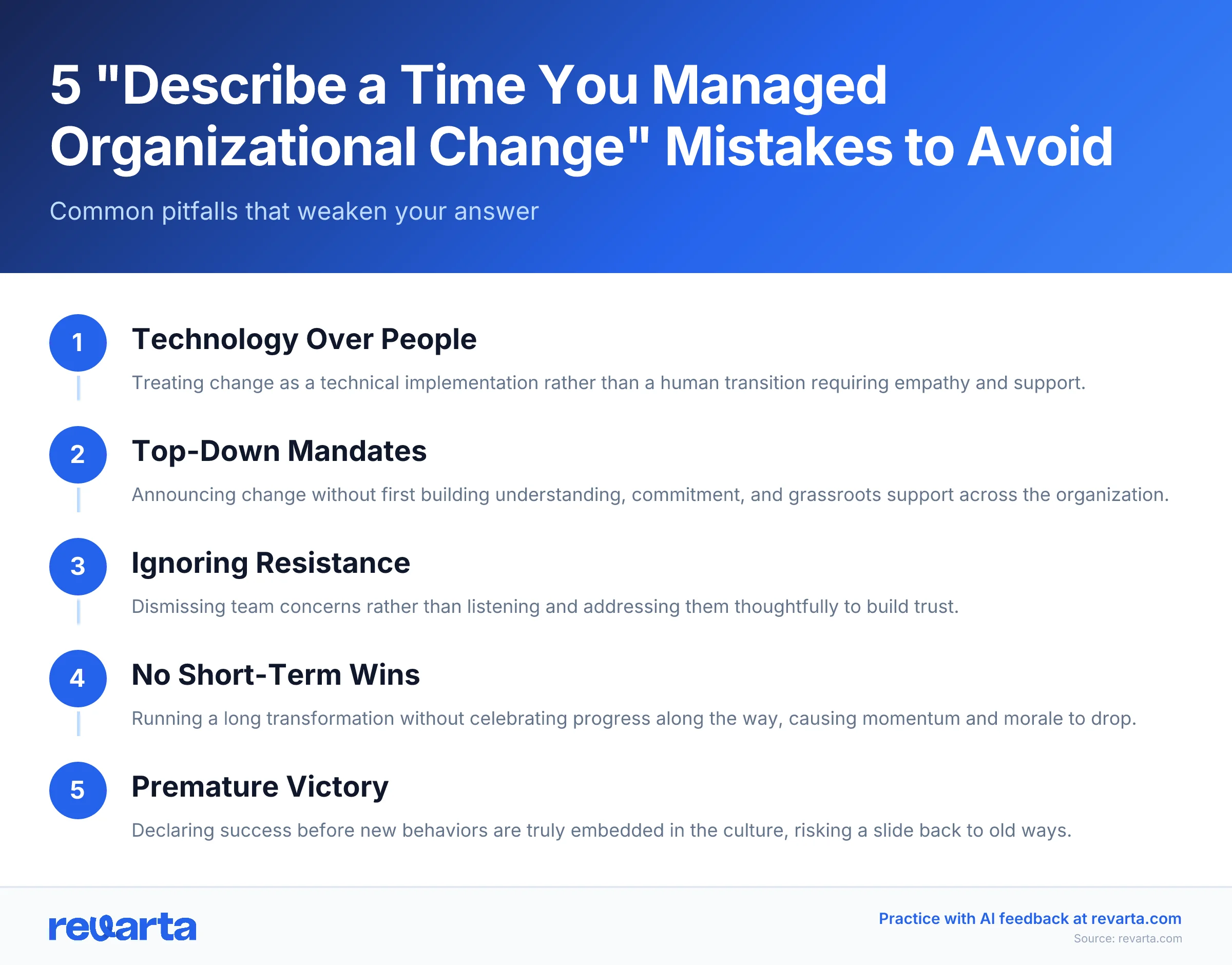 5 'Describe a Time You Managed Organizational Change' Mistakes to Avoid - Common pitfalls that weaken your answer
