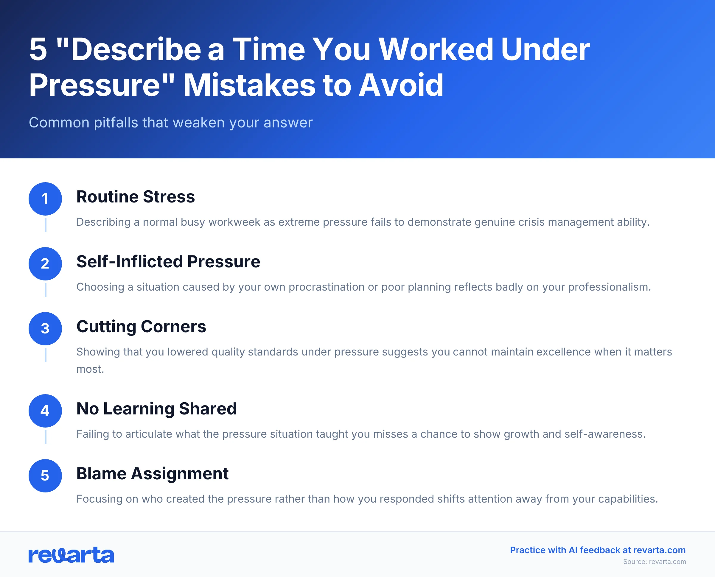 5 'Describe a Time You Worked Under Pressure' Mistakes to Avoid - Common pitfalls that weaken your answer