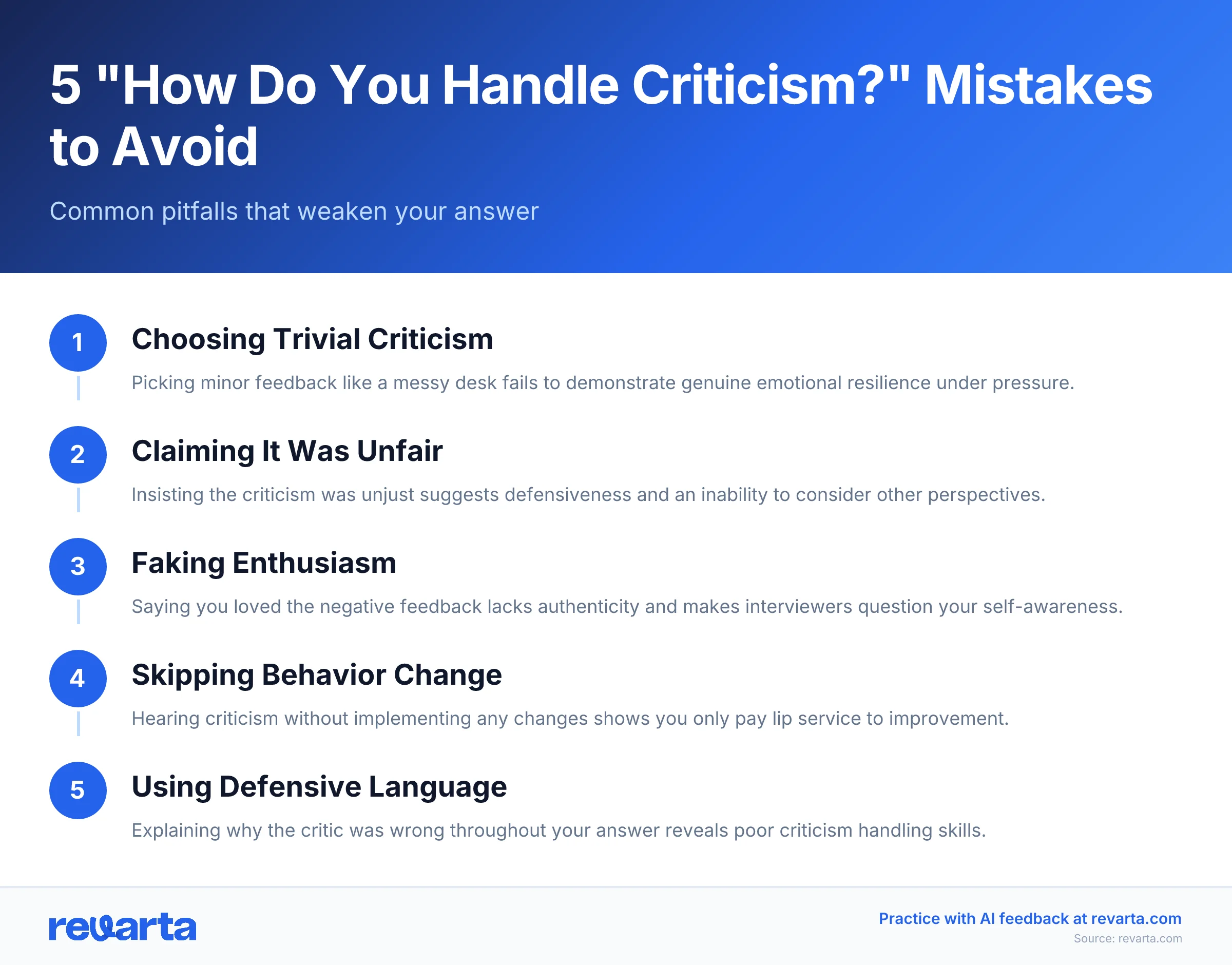 5 'How Do You Handle Criticism?' Mistakes to Avoid - Common pitfalls that weaken your answer