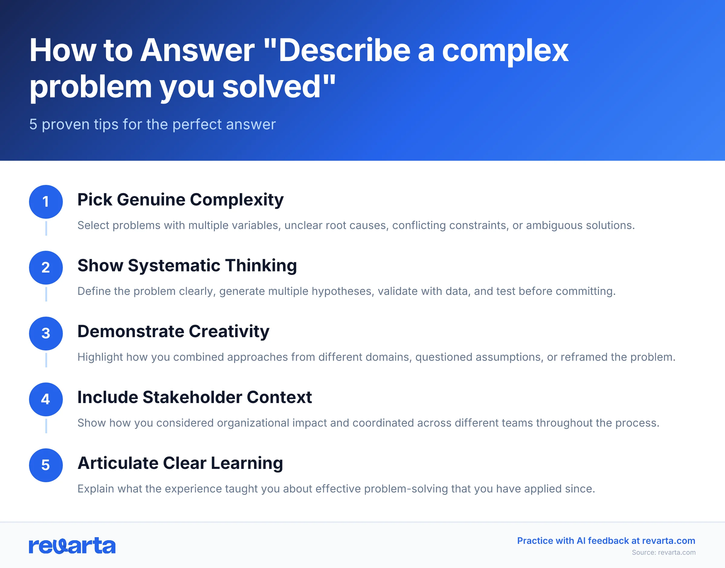 How to Answer 'Describe a complex problem you solved' - 5 proven tips for the perfect answer