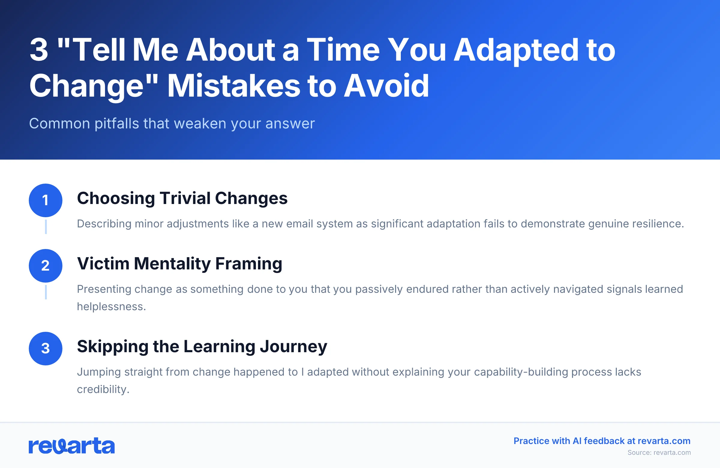 3 'Tell Me About a Time You Adapted to Change' Mistakes to Avoid - Common pitfalls that weaken your answer